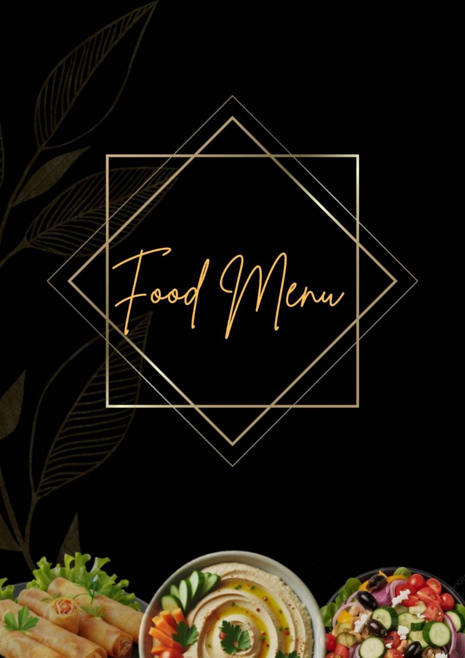 Q Garden Pattaya food menu cover with colorful dishes and dipping sauces